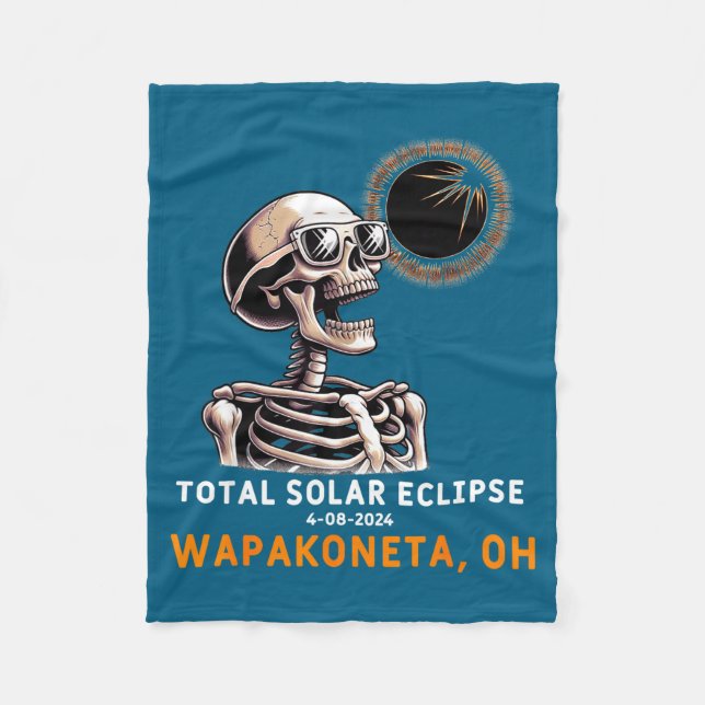 Cobertor De Velo Esqueleto Fofo Eclipse Solar Wapakoneta Ohio (Frente)
