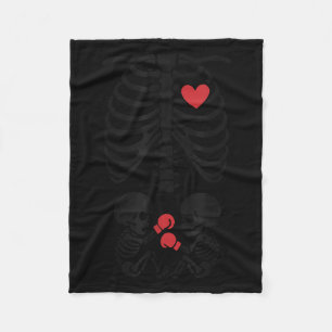 Cobertor De Velo Esqueleto Grávido Gêmeo Esqueleto de Halloween Box