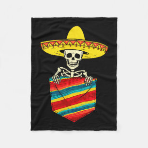 Cobertor De Velo esqueleto mariachi serape bolso cinco de maio