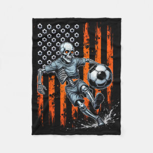 Cobertor De Velo Esqueleto Retro Jogando Futebol Bandeira dos EUA S