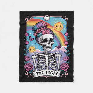 Cobertor De Velo Esqueleto Sarcástico Cartão de Tarot Engraçado Idg
