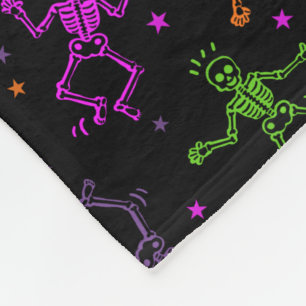 Cobertor De Velo Esqueletos da dança do Dia das Bruxas