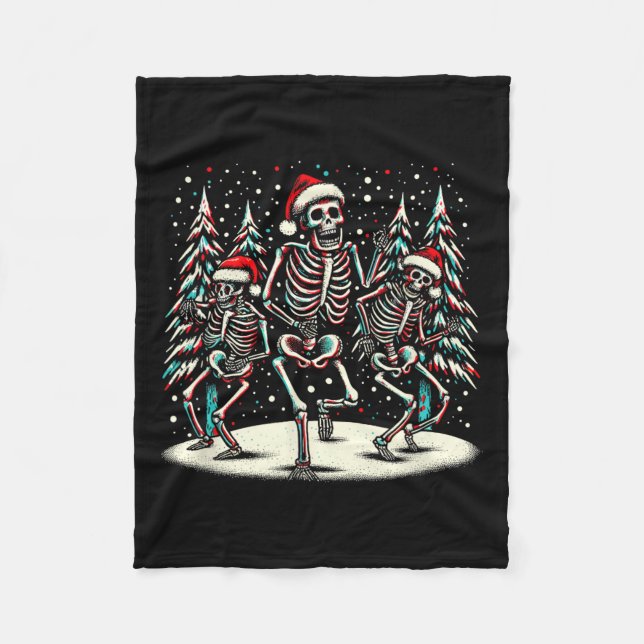 Cobertor De Velo Esqueletos de Natal - Figurino de Dia das Bruxas d (Frente)