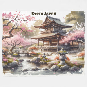 Cobertor De Velo Esquema de Cores Aquáticas do Japão Tranquilo