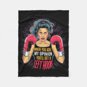 Cobertor De Velo Esquerda Gancho Opinião Boxe Esposa Diversão Artes