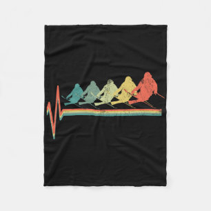 Cobertor De Velo Esqui Freestyle Skier Skier Heartbeat Retro Funny 