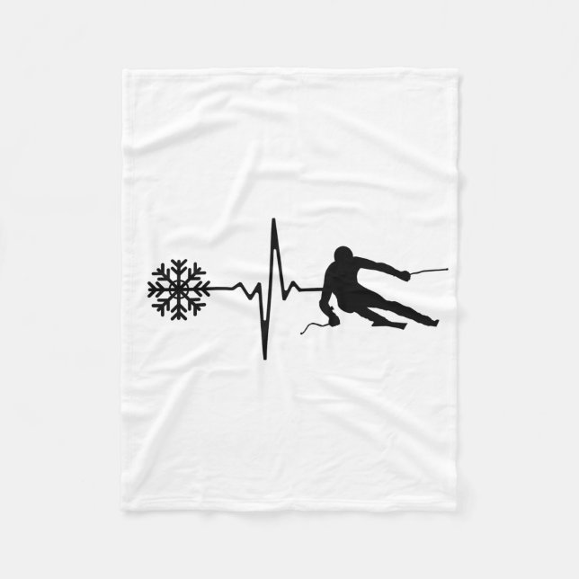 Cobertor De Velo Esqui - Presente Skiing Heartbeat Skier (Frente)