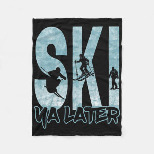Cobertor De Velo Esqui Vintage Ya Mais Tarde Funny Skier Esportes D