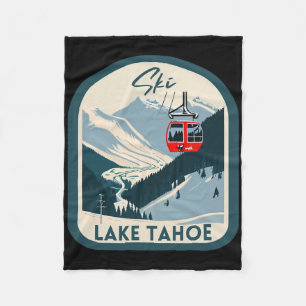 Cobertor De Velo Esquiar no Lago Tahoe Estilo Retro Vintage Lago Ta