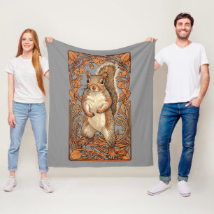 Cobertor De Velo Esquilo Art Nouveau - esquilo engraçado amante