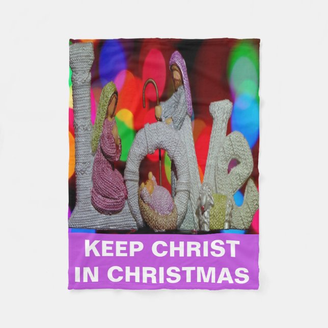 Cobertor De Velo Essência do Natal com Amor do Presépio (Frente)