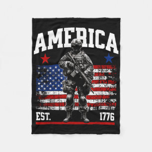 Cobertor De Velo Est 1776 Patriótico Bandeira Americana Vintage 4 D