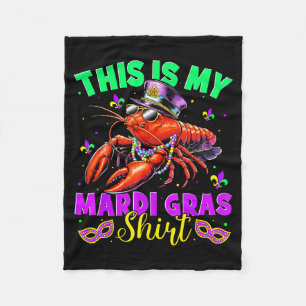 Cobertor De Velo Esta É Minha Camisa de Mardi Gras Lagostim Diverti