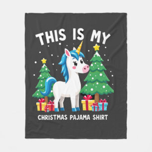 Cobertor De Velo Esta é Minha Camisa de Pijama de Natal Unicórnio P