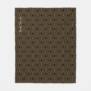 Cobertor De Velo Estação Diamante Faux Dourado em Preto