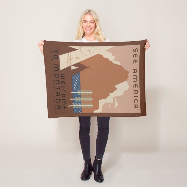 Cobertor De Velo Estado de Montana: Tribos Indígenas, Montanhas, Pr (In Situ)