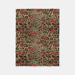 Cobertor De Velo Estampa Animal Leopardo Guepardo Padrão Cereja Ver