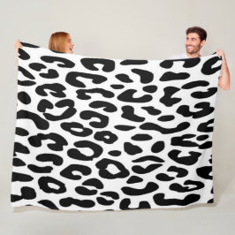 Cobertor De Velo Estampa Clássica de Leopardo Preto e Branco