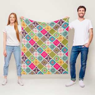 Cobertor De Velo Estampa étnica colorida em estilo de mandala