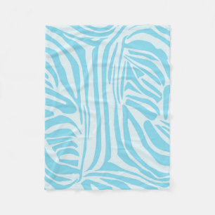 Cobertor De Velo Estampa Ousada de Zebra Azul e Branco