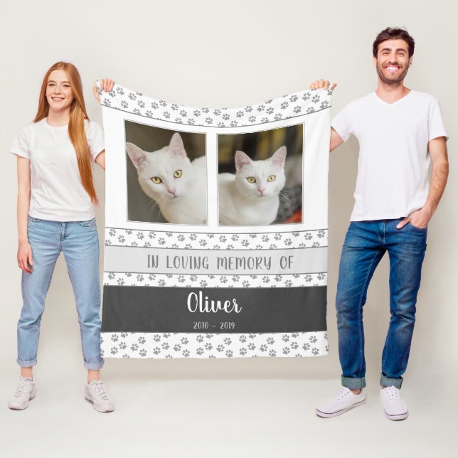Cobertor De Velo Estampas de Cinza para Memória Pet Personalizada (In Situ)
