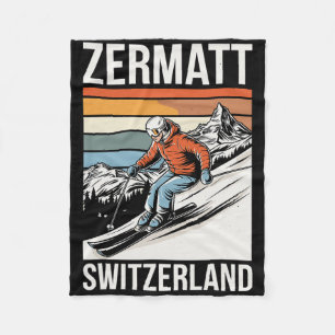 Cobertor De Velo Estância de esqui retro Zermatt Suíça