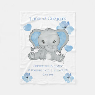 Cobertor De Velo Estatísticas de Nascimento Personalizadas Bebê Ele