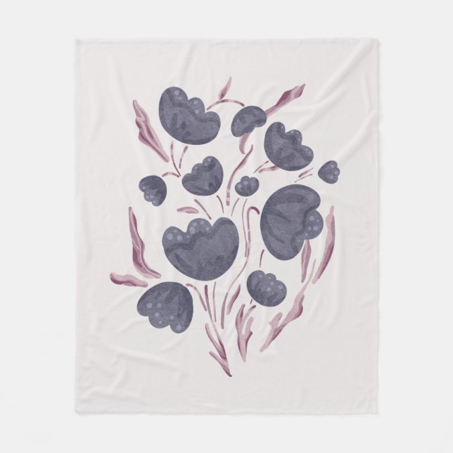 Cobertor De Velo Estética da Flor Roxa Escura (Frente)