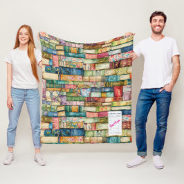 Cobertor De Velo Estética de Aquarela de Livros Empilhados