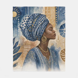 Cobertor De Velo Estética de Tecido Adire Afroboêmio, Aquarela