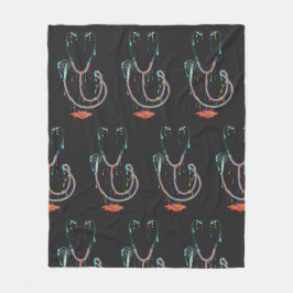 Cobertor De Velo Estetoscópio Abstrato Pingando – Arte Médica