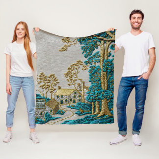 Cobertor De Velo Estilo Antigo Azul Turquesa + Cor Dourada Rural