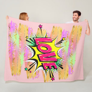 Cobertor De Velo Estilo de banda desenhada Pop Arte retrorada cor-d