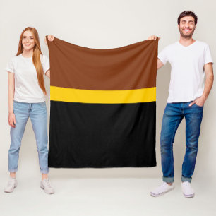 Cobertor De Velo Estilo de Bloco de Cor Preto Amarelo castanho Desi