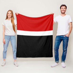 Cobertor De Velo Estilo de Bloco de Cor Preto Branco Vermelho Desig