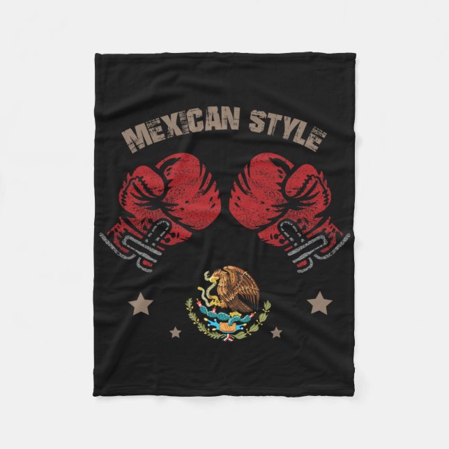 Cobertor De Velo Estilo de Boxing Mexicano Bandeira México Estilo d (Frente)