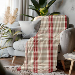 Cobertor De Velo Estilo de fazenda Tartan Red Checkered Cozy