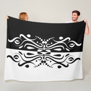 Cobertor De Velo Estilo de Harlequin Abstrato branco e preto elegan