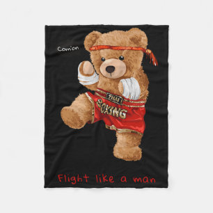 Cobertor De Velo Estilo de Luta legal do Homem de Urso Boxando Grav