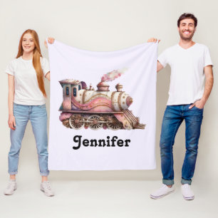 Cobertor De Velo Estilo de Vintagem do comboio a vapor cor-de-rosa