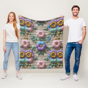 Cobertor De Velo Estilo Floral bordado   Enxergar & Cozy