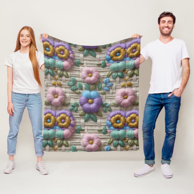 Cobertor De Velo Estilo Floral Bordado | Macio e Aconchegante (In Situ)
