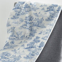 Estilo Francês Azul Toile de Jouy Elegante Românti