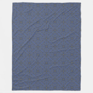 Cobertor De Velo Estilo Francês - Padrão Floral Azul Vintage