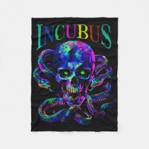 Cobertor De Velo Estilo Gótico Incubus Skull E Cobras