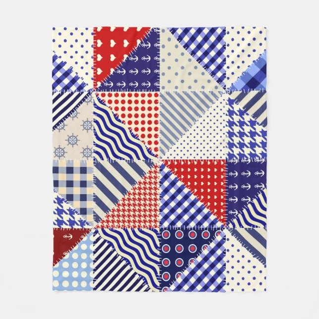 Cobertor De Velo Estilo Náutico Triângulo com Patchwork Retroativa (Frente)