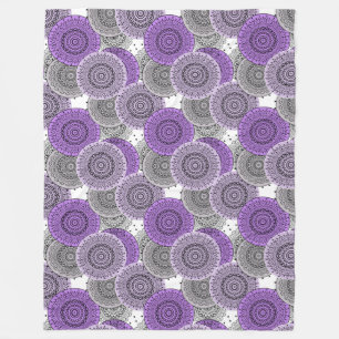 Cobertor De Velo Estilo oriental de mandala árabe com padrão roxo r
