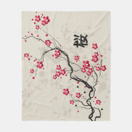 Cobertor De Velo Estilo Oriental Sakura Cherry Blossom Art