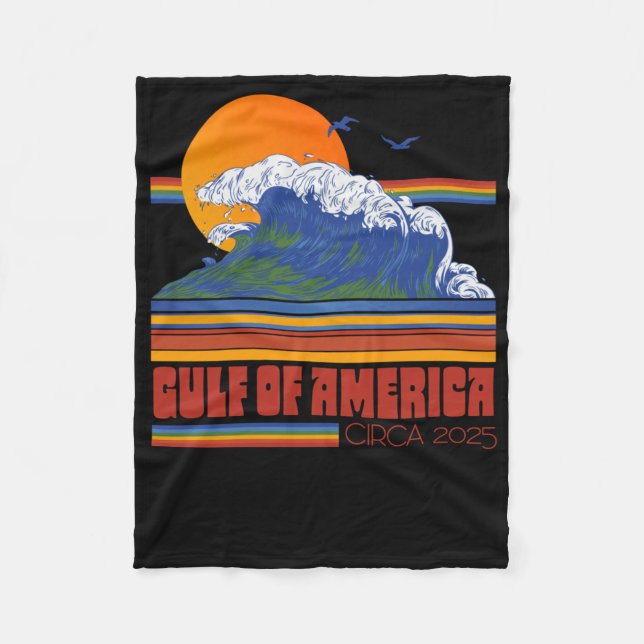 Cobertor De Velo Estilo Retro 80s Golfo da América, cerca de 2025 (Frente)