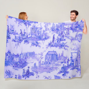 Cobertor De Velo Estilo Russo de Chinoiserie Azul Branco Francês